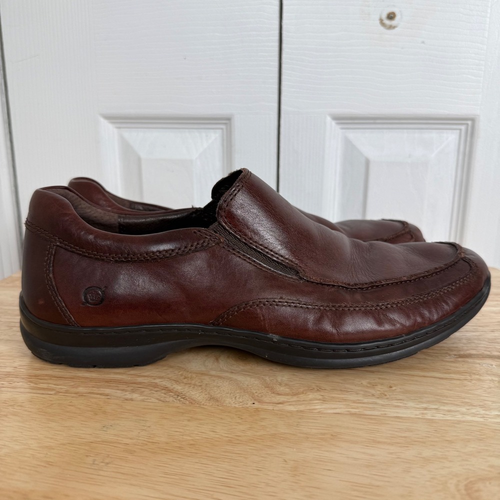 Born Harrison Slip On Loafers 11.5 Brown Leather Minimalist Business Casual